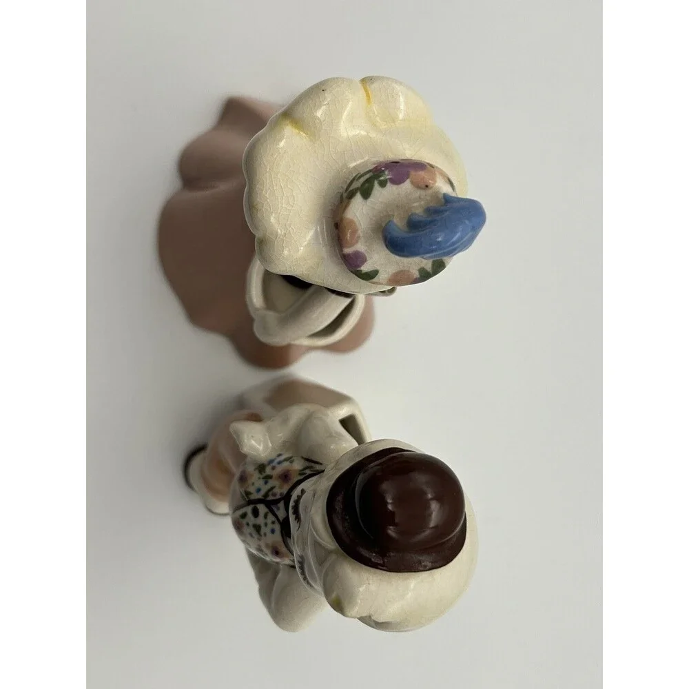 MCM  DeLee Art Pottery Dutch Boy & Girl Planter Set Hand-Painted  (READ)